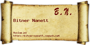 Bitner Nanett névjegykártya
